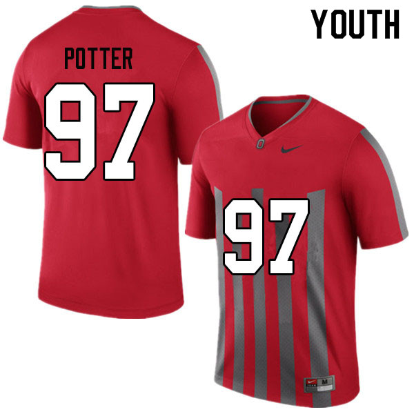 Ohio State Buckeyes Noah Potter Youth #97 Throwback Authentic Stitched College Football Jersey